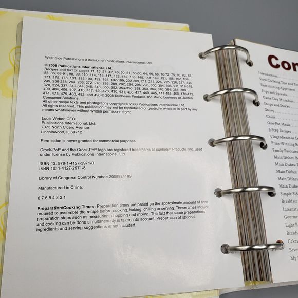 Rival Cookbook Crock Pot Slow Cooker 500 Recipes Collection Binder Divider Tabs - Picture 8 of 14
